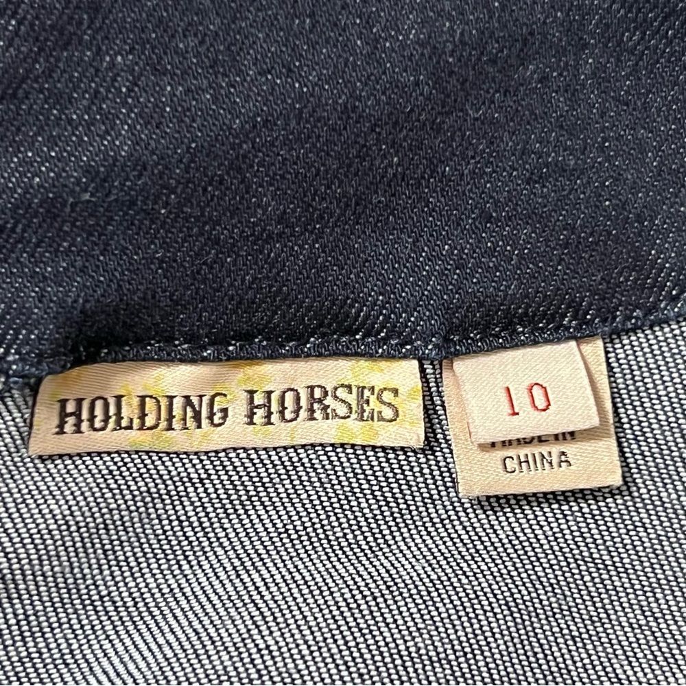 Anthropologie Holding Horses Womens Western Denim Dress Size 10 Minimalist - Picture 13 of 14